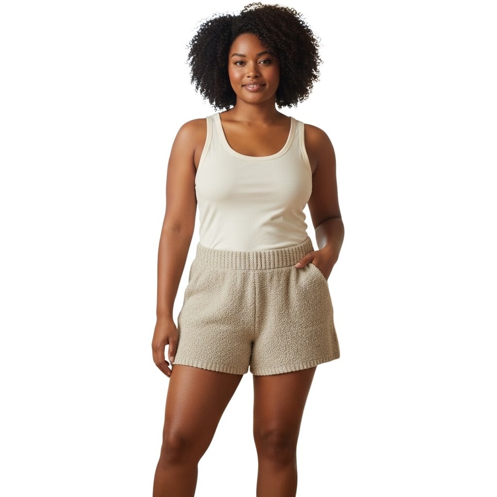 SKIMS Cozy Knit Shorts Tan Boucle Lounge Sleepwear Size‎ 4X 5X